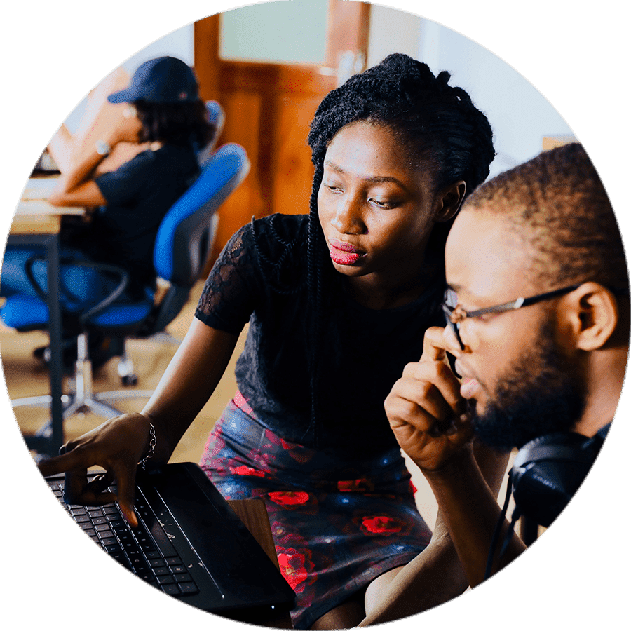 a student and teacher working together